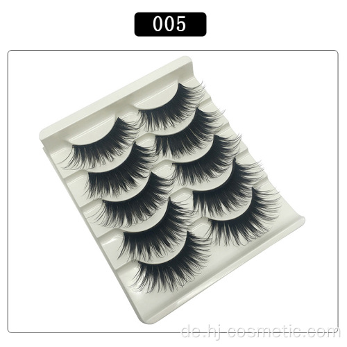 5 Paar 3d Faux Nerz Wimpern Private Label Wimpern Paket Box Natürliche Dicke Gefälschte Wimpern